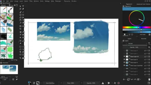 Basic cloud brushes — Krita brush