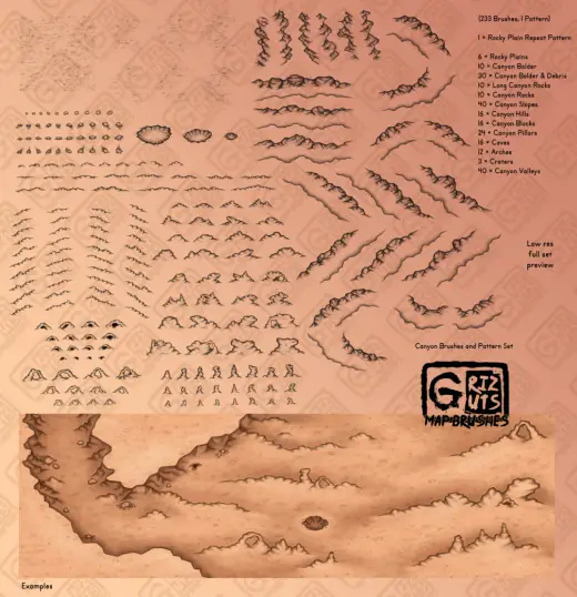 Grizguts Map Brushes - Canyon — Photoshop brush