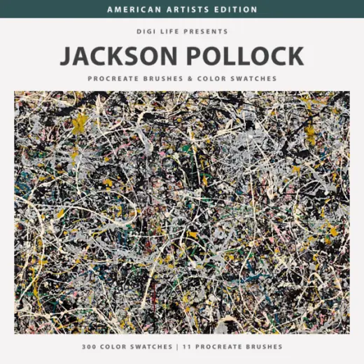 Jackson Pollock Procreate Brushes & Color Swatches — Procreate brush