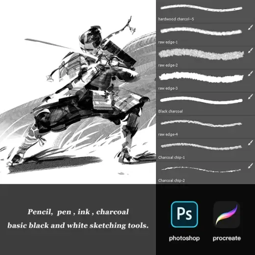 photoshop-procreate Hair Brush — Procreate & Photoshop brush
