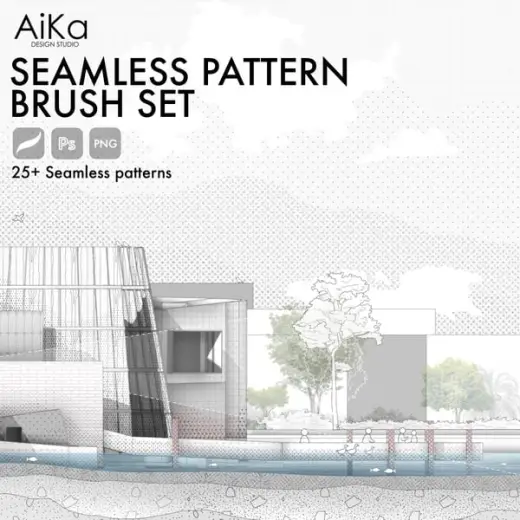 Essential Seamless Patterns Brush Pack (Procreate, Photoshop, PNG) — Procreate & Photoshop brush