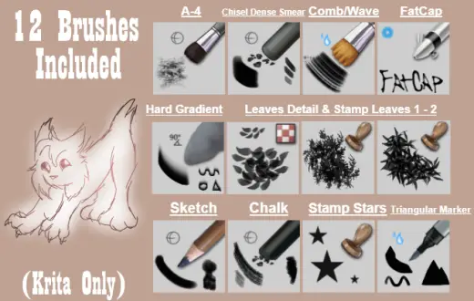 Brushpack - 12 Free Painting⧸Rendering Brushes — Krita brush