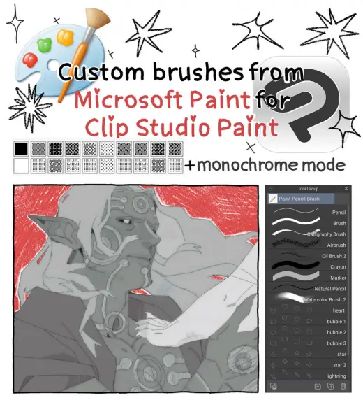 Microsoft Paint Brushes for Clip Studio Paint — Clip Studio Paint brush