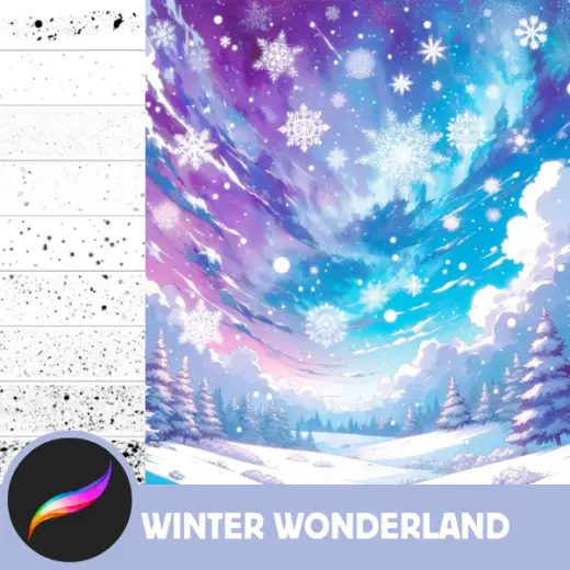 Ultimate Snow Brushes & Stamps Pack - 100+ Realistic and Anime Snow Brushes, 70+ Snow Stamps for Procreate — Procreate brush