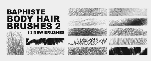 Baphiste's Body Hair Brushes Vol. 2 for Photoshop — Photoshop brush