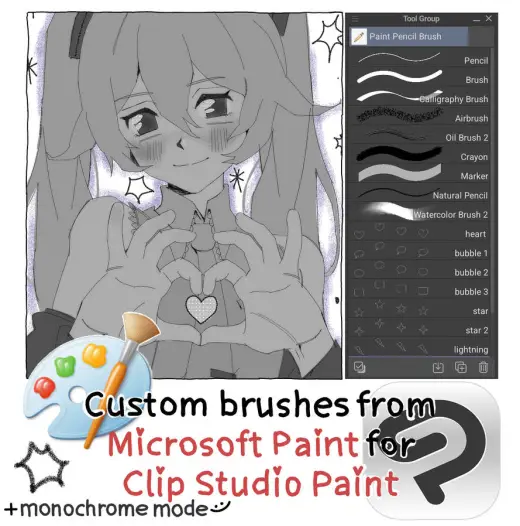 Microsoft Paint Brushes for Clip Studio Paint — Clip Studio Paint brush