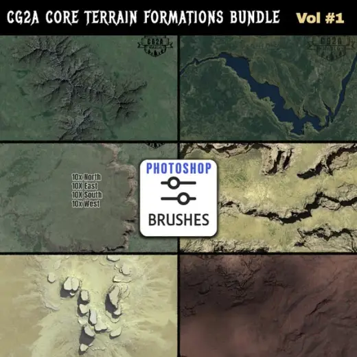 CG2A Core Terrain Formations PS Brush Bundle Vol #1 — Photoshop brush