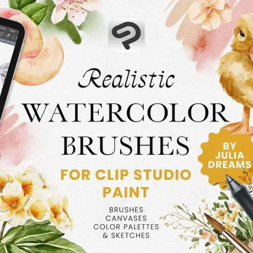 Realistic Watercolor Brushes for Clip Studio Paint — Clip Studio Paint brush