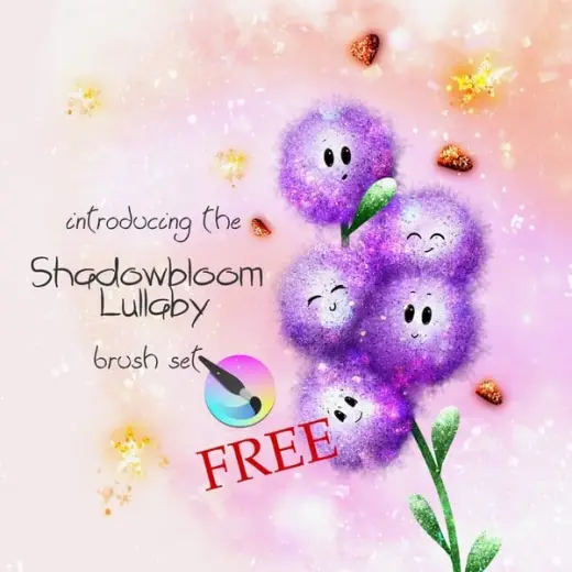 🎁FREE✨Shadowbloom Lullaby✨Brush-Set for Krita✨ — Krita brush