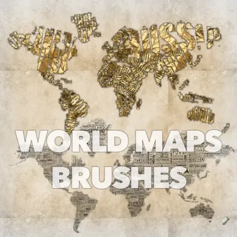 World Maps Brushes — Procreate, Photoshop & Krita brush