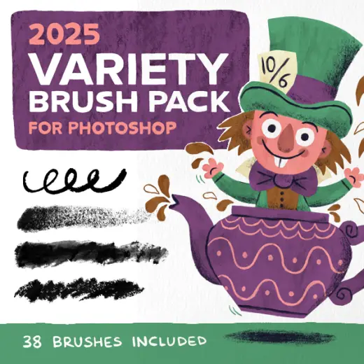 David CP's 2025 Variety Brush Pack — Photoshop brush