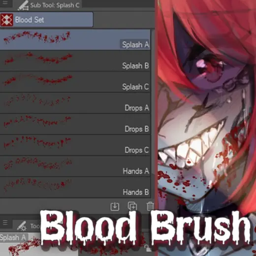 Blood Brush Pack (CSP) — Clip Studio Paint brush