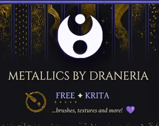 Metallics by Draneria ✦ Free Krita Brushes — Krita brush