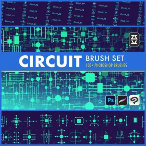 Circuit Brush Set — Photoshop brush