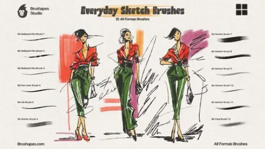 Everyday Sketch Multi App Brushes — Photoshop brush