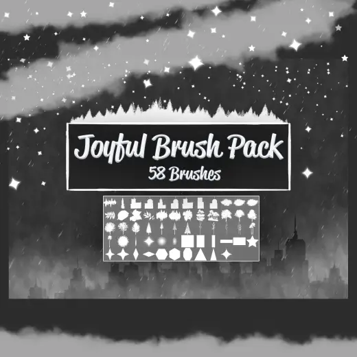 58 Joyful Brushes — Procreate, Photoshop & Krita brush