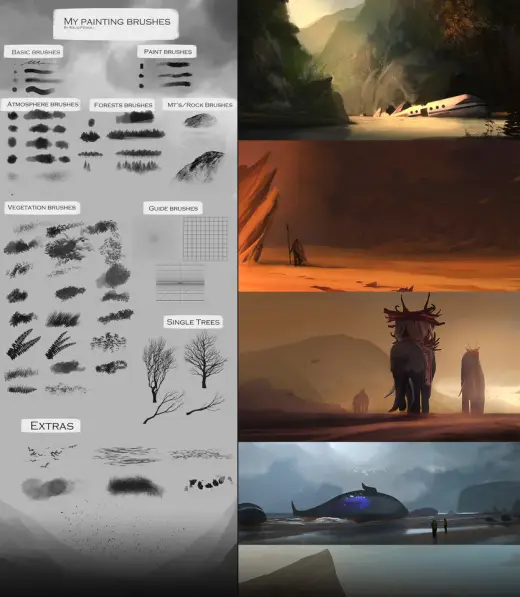 84 Painting Brushes — Procreate, Photoshop & Krita brush