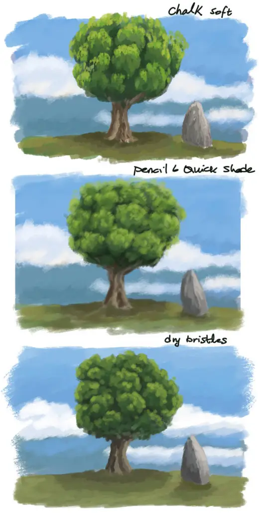 Three Krita brushes — Krita brush