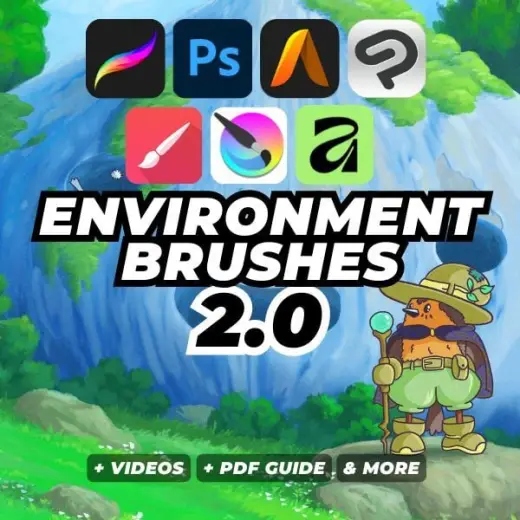 Environment Brushes 2.0 for Procreate, Photoshop, Art Studio Pro, Clip Studio Paint, Infinite Painter, Krita and Affinit — Procreate, Photoshop, Clip Studio Paint & Krita brush