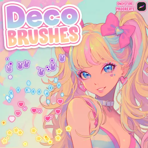 FREE Anime Deco brushes for procreate - Cute Stamp Pack — Procreate brush