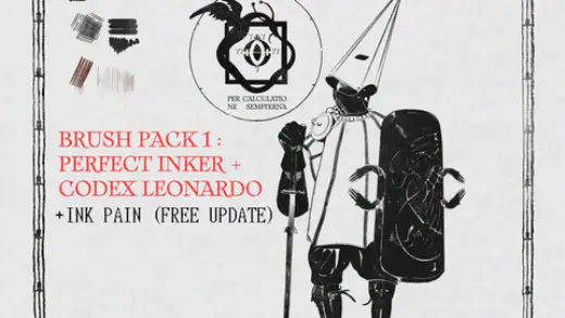 Brush - Curated Selection 1 : Perfect Inker and Codex Leonardo — Procreate & Photoshop brush
