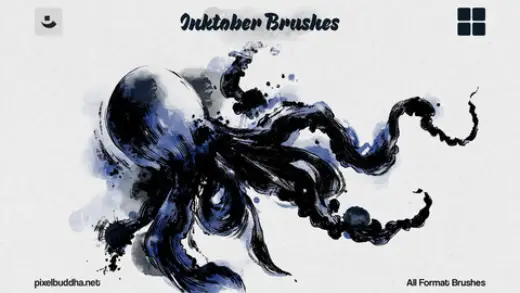 All-App Inktober Brushes — Photoshop brush