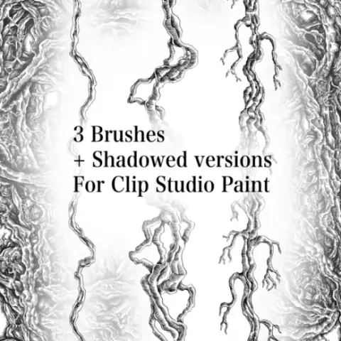 3 Root Brushes for Clip Studio Paint (+extra versions) — Clip Studio Paint brush