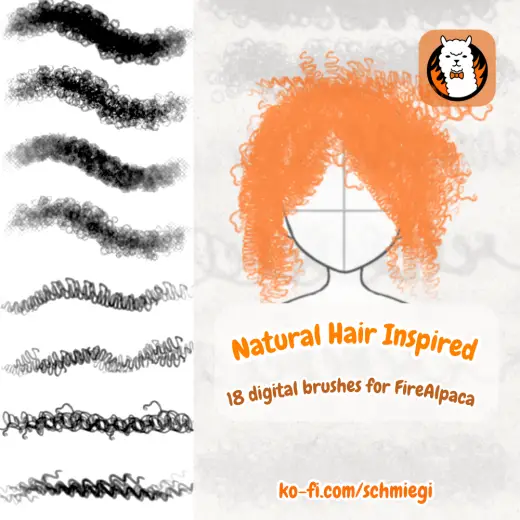 Natural Hair Inspired Brushes | Fire Alpaca — Krita brush
