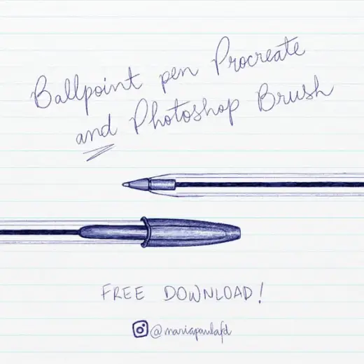 Ballpoint Pen Procreate and Photoshop Brush — Procreate & Photoshop brush