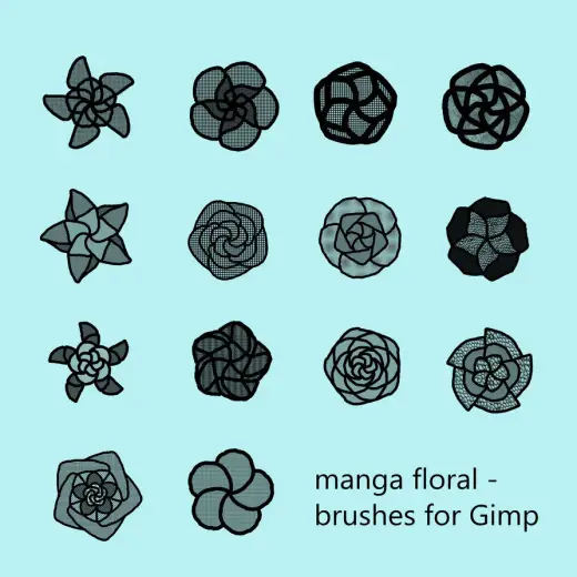 Manga Floral - Brushes for Gimp — Krita brush