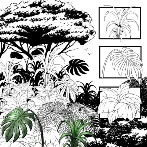 Foliage Brushes for Clip Studio Paint - Background Elements Brush Pack — Clip Studio Paint brush