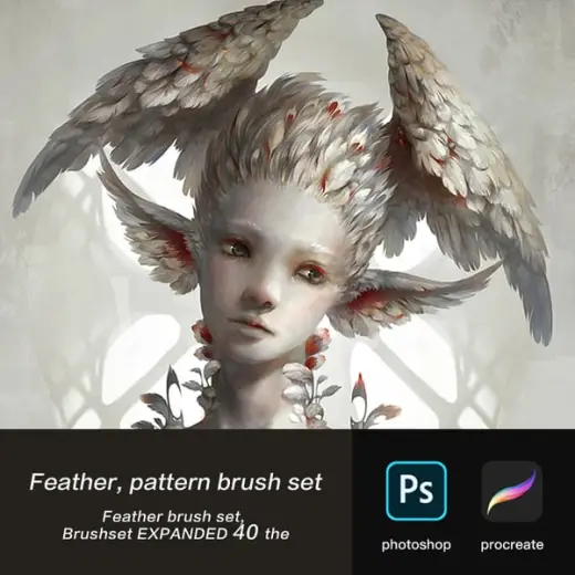 Feather brushes - procreate 。Brushset EXPANDED — Procreate & Photoshop brush