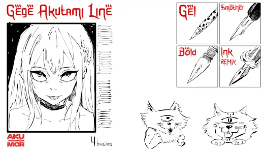 Gege Akutami line brushes — Krita brush
