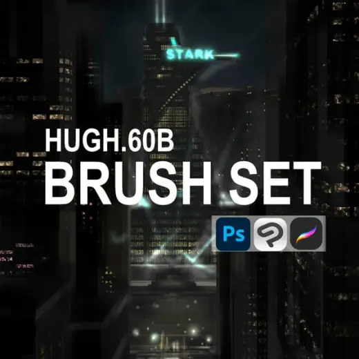 [Hugh.60b] Brush Set – For Photoshop, Clip Studio, and Procreate — Procreate, Photoshop & Clip Studio Paint brush