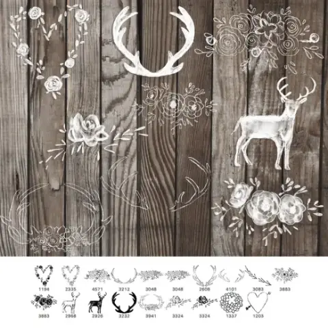 Flowers and Antler Brushes — Procreate, Photoshop & Krita brush