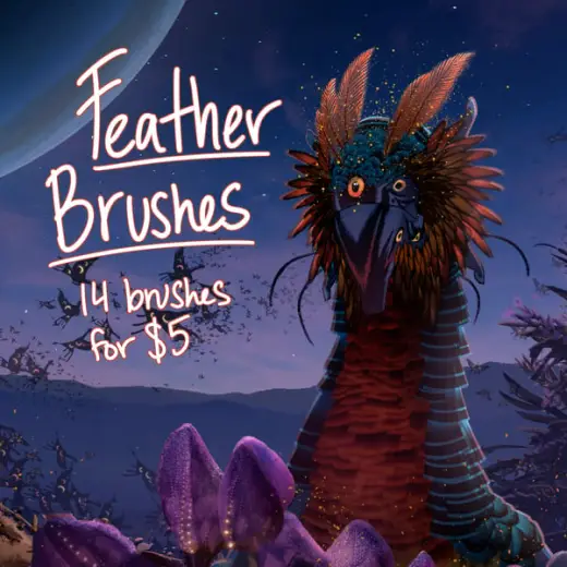 14 Feather Brushes - CSP — Clip Studio Paint brush