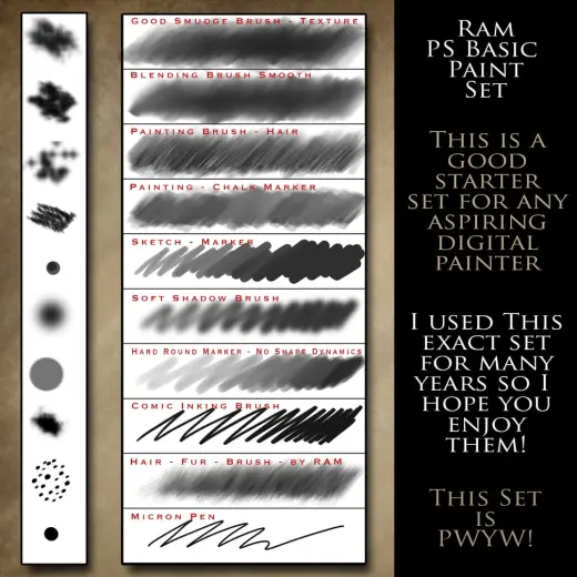 RAM - Basic Digital Paint Set - Photoshop Brushes — Photoshop brush