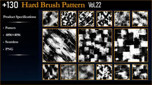 +130 Hard Brush Pattern - vol.22 — Photoshop brush