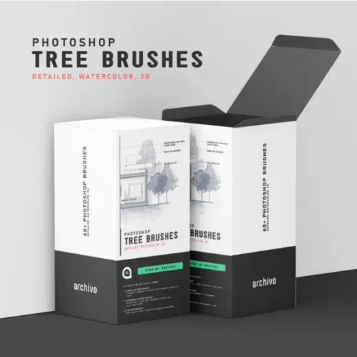 Architectural Trees Brush Set (Photoshop) — Photoshop brush