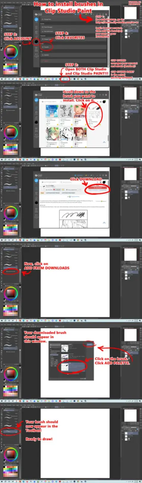 How to Install Clip Studio Brushes — Photoshop & Clip Studio Paint brush