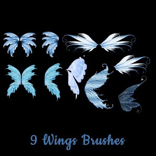 9 Wings PS Brushes — Procreate, Photoshop & Krita brush