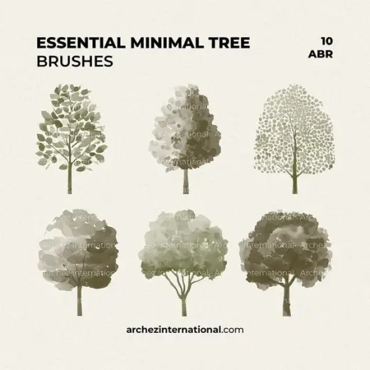 Essential Minimal Tree Brushes — Photoshop brush