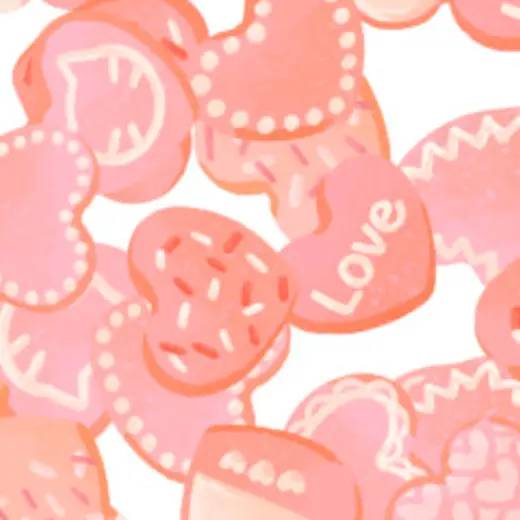 Pink Heart Cookie Brush — Clip Studio Paint brush