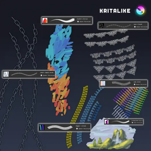 Brush sets for KritaLike subscribers — Krita brush