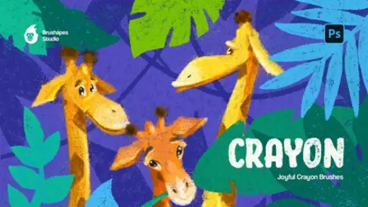 Joyful Crayon Photoshop Brushes — Photoshop brush
