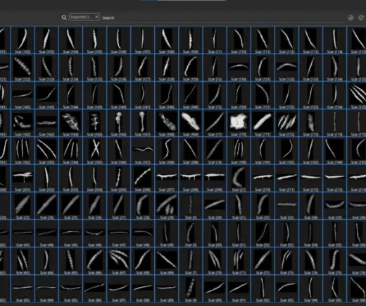 220 Realistic Scar Brushes and Alphas — Photoshop & Krita brush