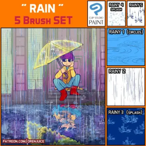 BRUSH SET - Rain — Clip Studio Paint brush