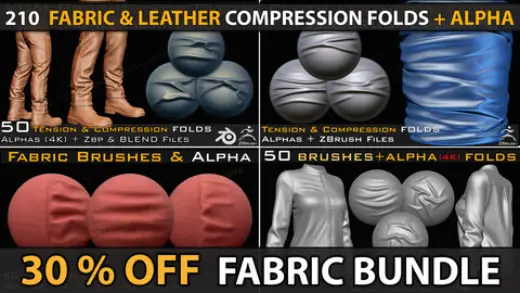210 Fabric Brushes and Alphas Bundle ( 30 % OFF_ FULL PACK ) VOL 08 — Photoshop brush