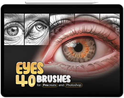 40 Realistic Eyes Brushes Collection for Procreate and Photoshop — Procreate & Photoshop brush