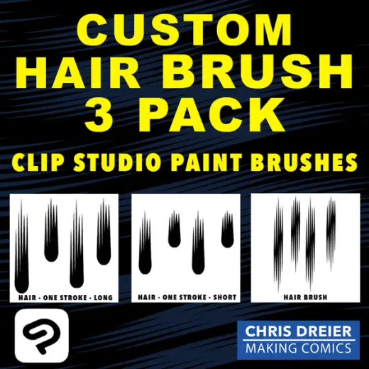 Custom Hair Feathering Brush - 3 Pack — Clip Studio Paint brush